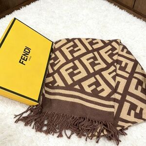 Fendi Classic FF Logo Scarf in Brown